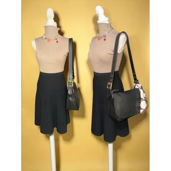 VTG Coach Patricia Legacy Bag 9951 Black Leather Brass Convertible Y2K USA + Tag - Picture 4 of 15